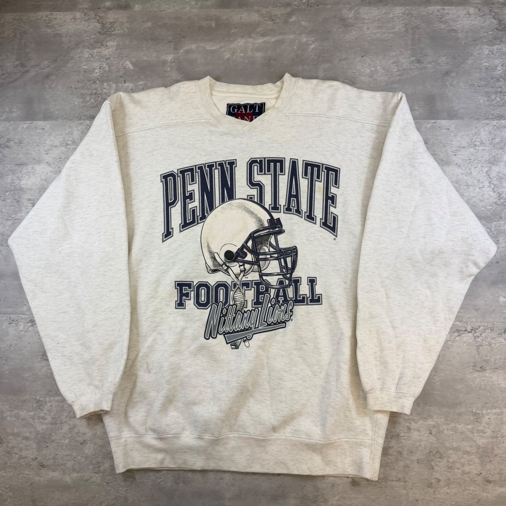 Vintage Penn State Nittany Lions Football Sweatshirt Galt Sand Ash Gray Large